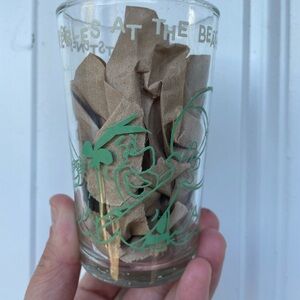 Vintage 1964 Flintstones Welch's jelly glass cup - Fred Pebbles Dino